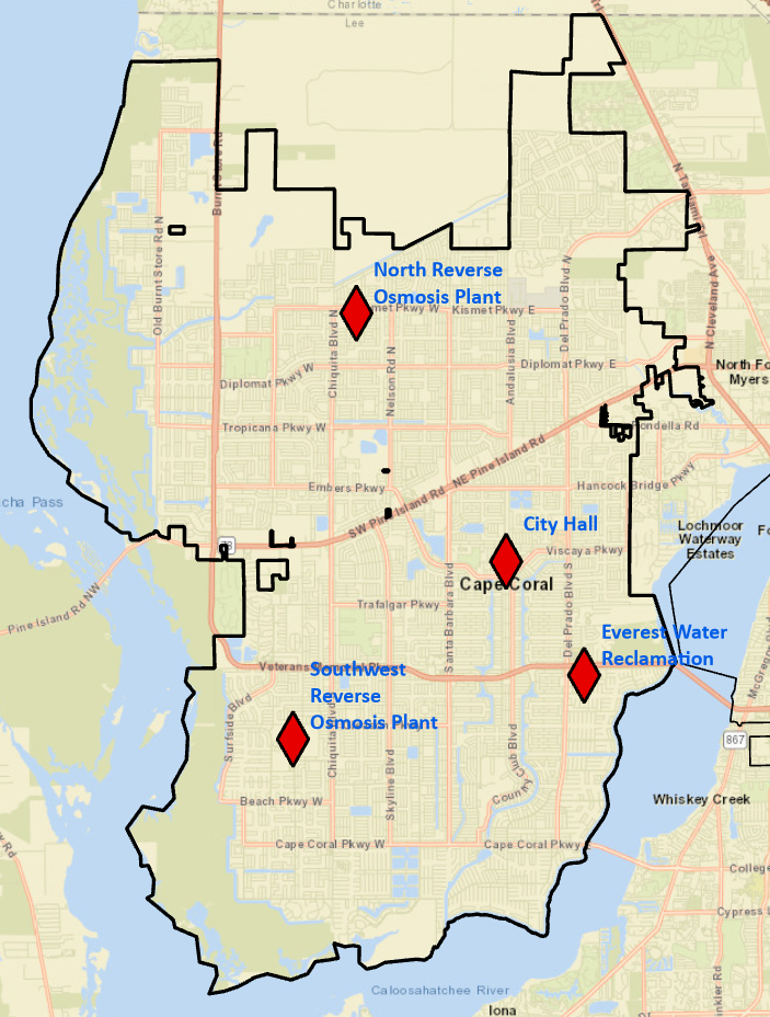 Cape Coral Data Centers map